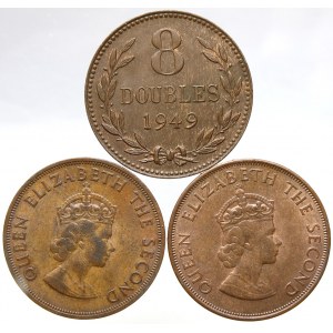 Normanské ostrovy - Jersey. 1/12 shilling 1964, 1966. Guernsey. 8 doubles 1949
