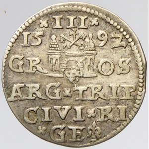 Polsko. III groš 1592 Riga. Iger-R.92.1c