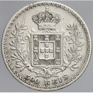 Portugalsko. Karel I. (1889-1908). 500 reis 1896. KM-535. n. hry, dr. škr.
