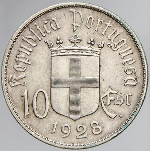 Portugalsko. 10 escudos 1928. KM-579