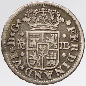 Španělsko. Fernando VI. (1746-59). ½ real 1748 M / JB. KM-5.1