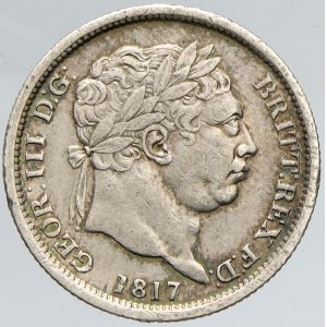 Velká Británie. 1 shilling 1817. KM-666. n. hr.