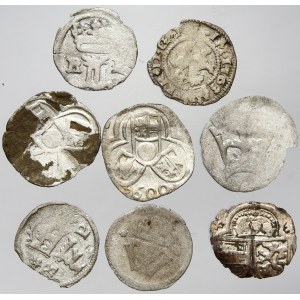 Konvolut středověkých drobných mincí, převážně horší zachovalost