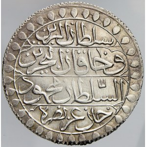 Alžírsko. Mahmud II. (1808-39). Ag 2 budju AH 1239. KM-75