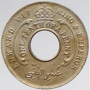 Britská západní Afrika. 1/10 penny 1910. KM-3