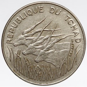 Čad. 100 frank 1975. KM-3