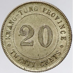 Čína - Kwang Tung. 20 cent r. 8 (1919). KM-Y-423