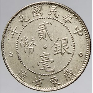 Čína - Kwang Tung. 20 cent r. 9 (190). KM-Y-423