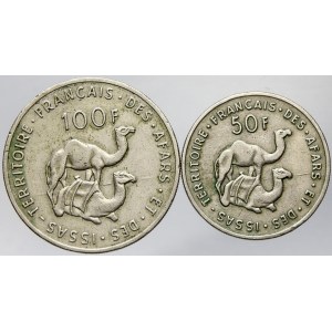 Francouzské území Affarů a Issů. 50 frank 1970, 100 frank 1970. KM-18, 19