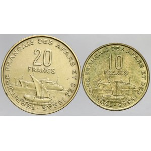 Francouzské území Affarů a Issů. 10 frank 1975, 20 frank 1968. KM-17, 18