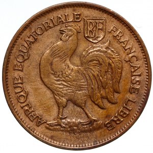 Francouzská Rovníková Afrika. 1 frank 1943 SA. KM-2a