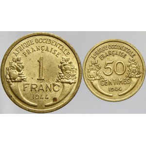 Francouzská západní Afrika. 50 c. 1944, 1 frank 1944. KM-1, 2