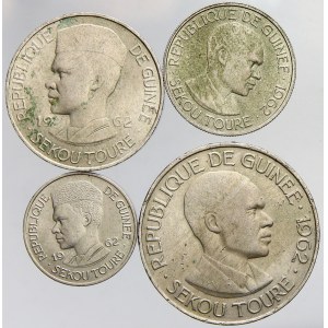 Guinea. 1 + 5 + 10 + 25 frank, vše 1962