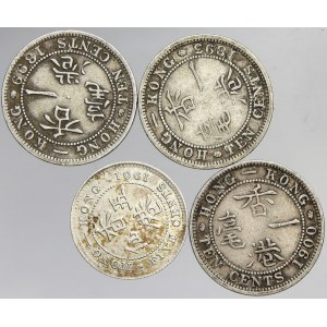 Hong-Kong. 5 cent 1901; 10 cents 1893, 1899, 1900. KM-6, 6.3