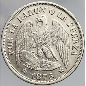 Chile. 1 peso 1876. KM-142