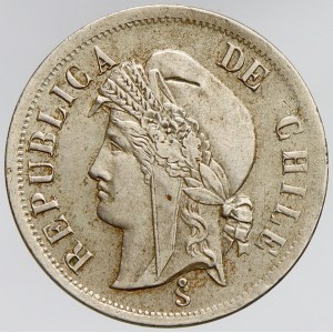 Chile. 2 centavos 1874. KM-147
