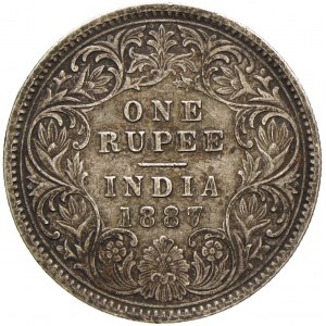 Indie - Britská. 1 rupie 1887. KM-492. n. hry, patina
