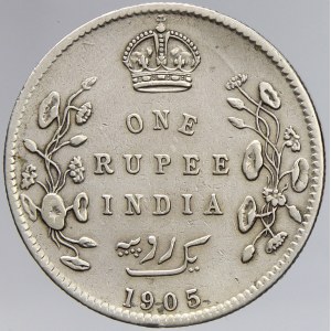 Indie - Britská. 1 rupie 1905
