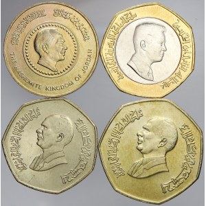 Jordánsko. 1 dinar 1985, 1997; ½ dinar 1996, 2000. KM-47, 59, 58, 79