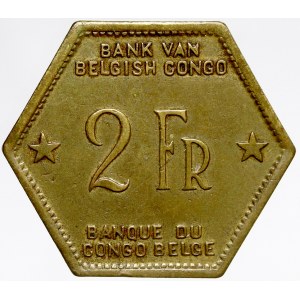 Kongo - Belgické. 2 frank 1943. KM-25