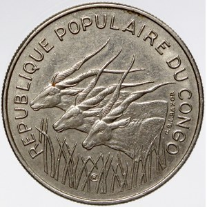 Kongo. 100 frank 1975. KM-2