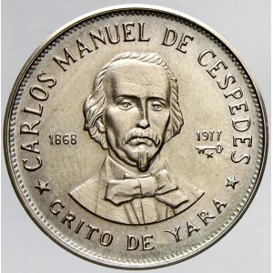 Kuba. 1 peso 1977. KM-186 (raženo jen 3000 ks)