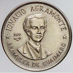 Kuba. 1 peso 1977. KM-187 (raženo jen 3000 ks)
