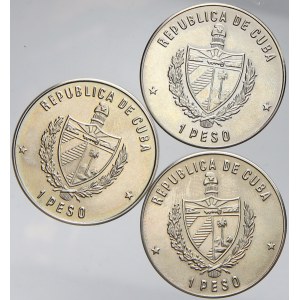 Kuba. 1 peso 1987. KM-148, 150, 152 (raženo jen 3000 ks)