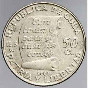 Kuba. 50 centavos 1953. KM-28