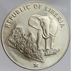 Liberie. 5 dollar 1975. KM-29