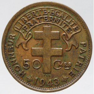 Madagaskar. 50 centimes 1943. KM-1