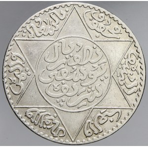 Maroko. Yusuf (1912-27). ½ rial (5 dirham) AH 1331/1913. Y-32
