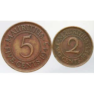 Mauricius. 2 c. 1944, 5 c. 1945. KM-20, 22