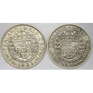 Nový Zéland. ½ crown 1933, 1934. KM-5