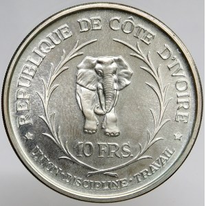 Pobřeží slonoviny. 10 frank 1966