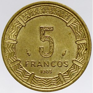 Rovníková Guinea. 5 francos 1985. KM-62