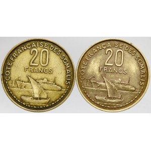 Somálsko - Francouzské. 20 frank 1952, 1965. KM-7, 12