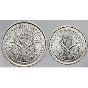 Somálsko - Francouzské. 1 frank 1959, 2 frank 1965. KM-8, 9