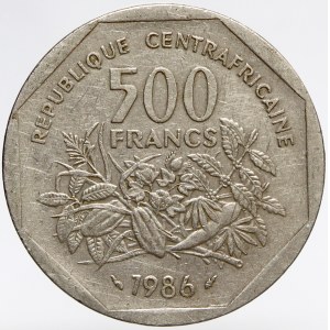 Středoafrická republika. 500 Fr. 1986. KM-11