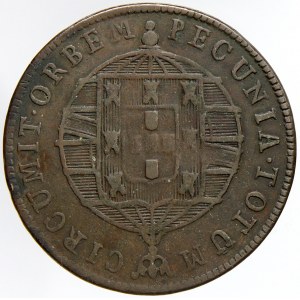 Sv. Tomáš a Princův ostrov. 80 reis 1819 Bahia (kruh s 53 perlami). KM-F1