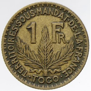 Togo. 1 frank 1924. KM-2