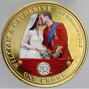 Tristand da Cunha (TDC). 1 crown 2013 svatba Williama a Catherine (CuNi zlac., kolorované). KM-nové