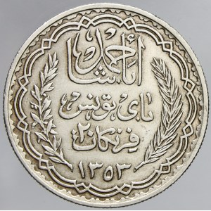 Tunisko. 20 Fr. 1934. KM-263