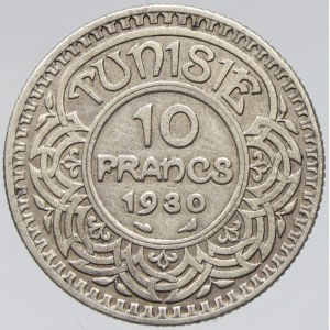 Tunisko. 10 Fr. 1930. KM-255. n. hr.
