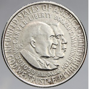 USA. ½ dollar 1952 B. Washington a G. W. Carver. KM-200