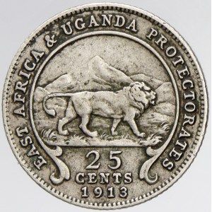 Východní Afrika a protektorát Uganda. 25 c. 1913. KM-10