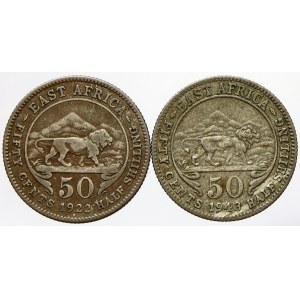 Východní Afrika. 50 c. 1922, 50 c. 1943. KM-20, 27