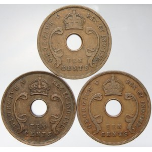 Východní Afrika. 10 cent 1922, 1924, 1928. KM-19