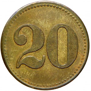 Ostravsko-karvinský revír, důl Bettina - LOUIS SCHACHT, hodnota 20. Mosaz 24,0 mm