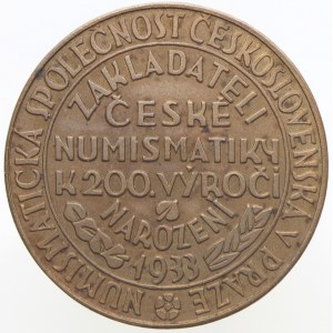 Mikuláš Adaukt Voigt 1933. Nápisy a opisy / nápisy a opisy. Bronz 30 mm. ČNM-A1/2c
